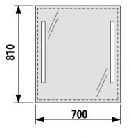 JIKA CLEAR zrcadlo 70 x 81 cm s LED osvětlením, bez vypínače   H4557351731441